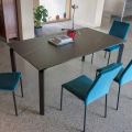 Extendable Table 240 cm in Metal and Glass Ceramic Top - Lumera