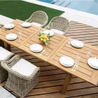Extendable Outdoor Table to 250 cm Made of Recycled Teak - Fern Viadurini