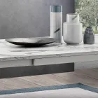 Extendable table to 260 cm with melamine top in Calacatta finish - Shaila Viadurini