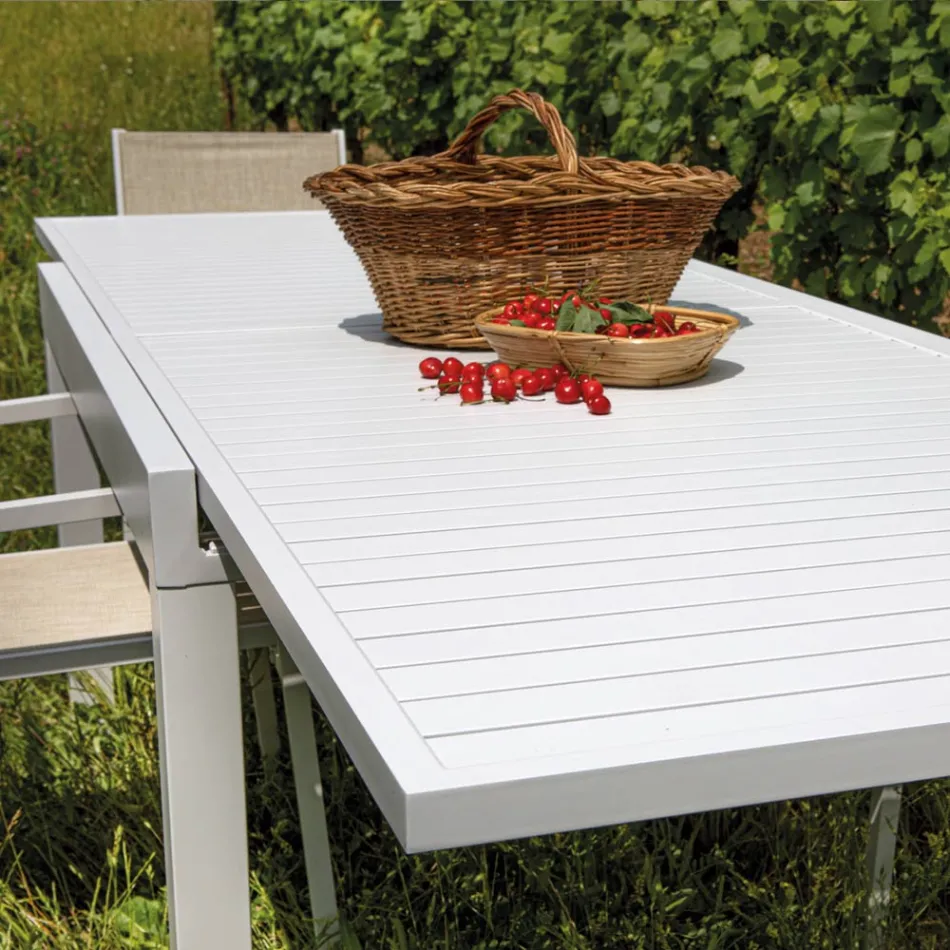 Extendable Table 270 cm Outdoor with Aluminium Frame - Sheet Viadurini