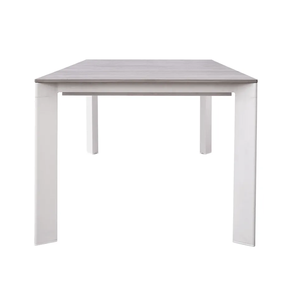 Extendable Table to 276 cm with Wood Effect Aluminum - Ovara Viadurini