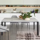 Extendable table to 298 cm in ceramic and metal Made in Italy - Tulip Viadurini