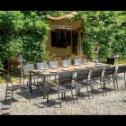 Extendable Table to 300 cm with Sliding Legs in Aluminium and Teak - Felix Viadurini