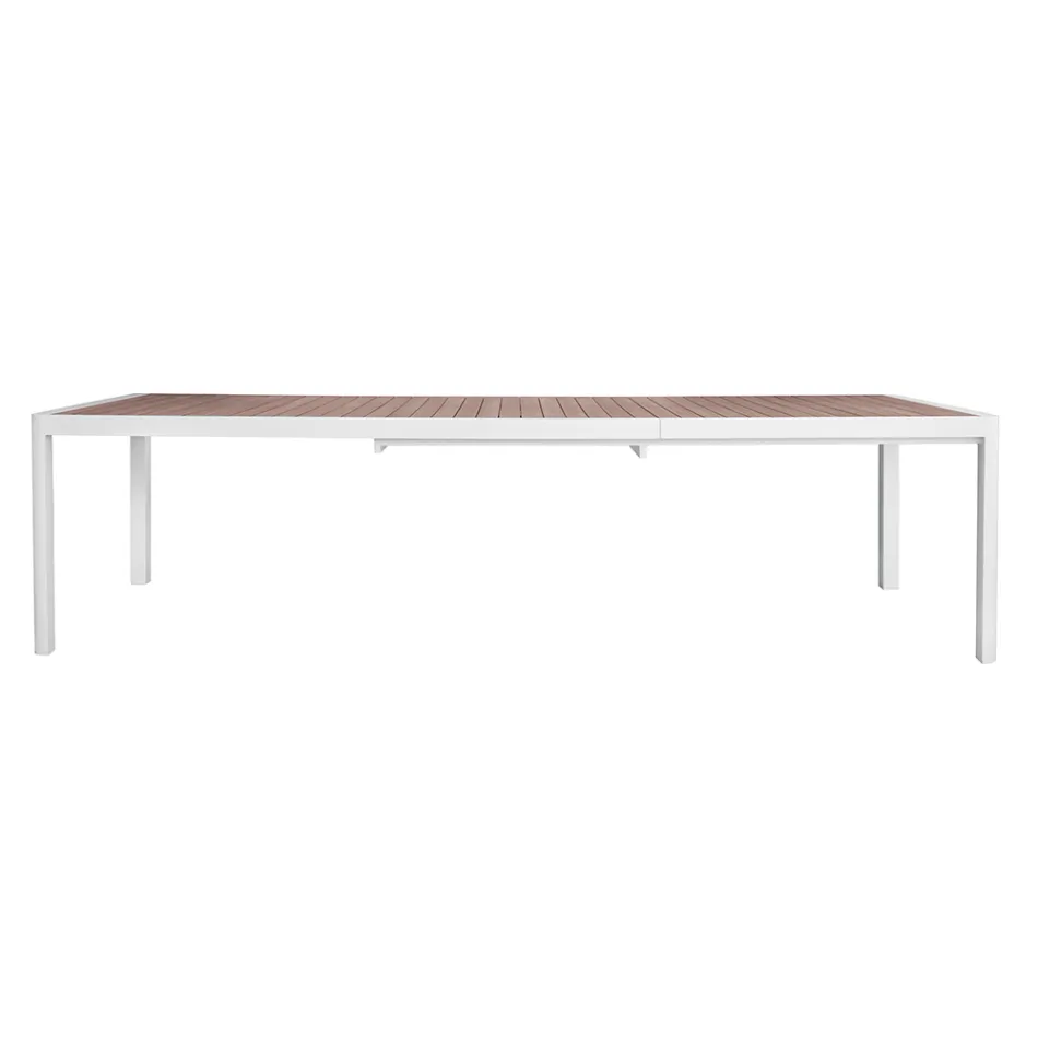 Extendable Table to 300 cm with Sliding Legs in Aluminium and Teak - Felix Viadurini