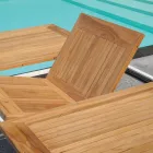 Extendable Butterfly Table to 210 cm in Aluminium and Teak Top - Incanto Viadurini