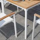 Extendable Butterfly Table to 210 cm in Aluminium and Teak Top - Incanto Viadurini