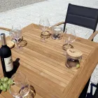 Extendable Butterfly Table to 210 cm in Aluminium and Teak Top - Incanto Viadurini