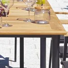 Extendable Butterfly Table to 210 cm in Aluminium and Teak Top - Incanto Viadurini