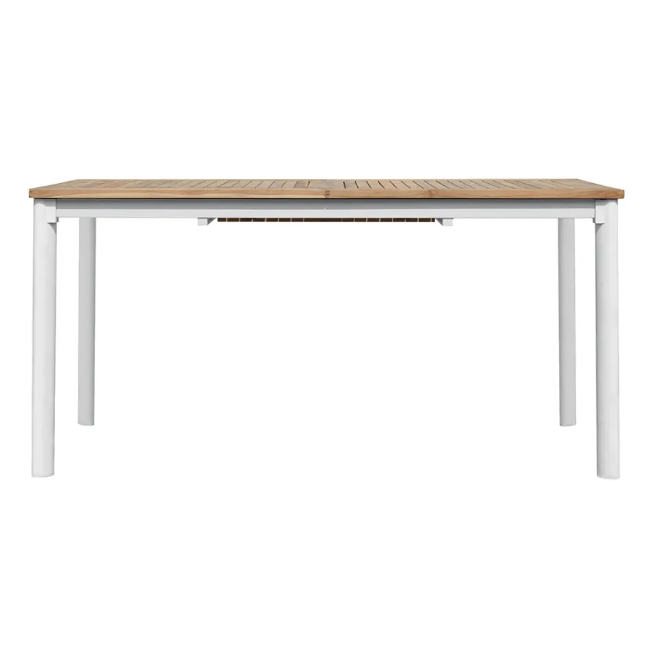 Extendable Butterfly Table to 210 cm in Aluminium and Teak Top - Incanto Viadurini