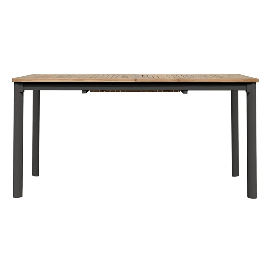 Extendable Butterfly Table to 210 cm in Aluminium and Teak Top - Incanto Viadurini