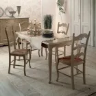 Extendable Table with 4 Chairs in Light Dove Grey Made in Italy - Celestino Viadurini