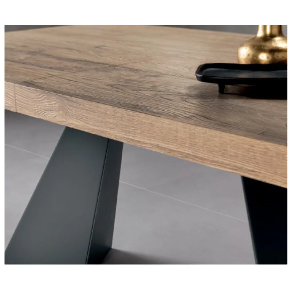 Extendable Table with Central Extension in Laminate - Aperol Viadurini