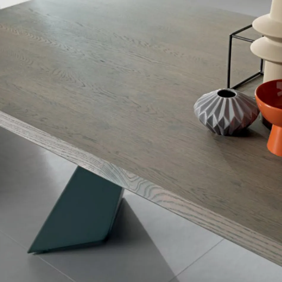 Extendable Table with Side Extension in Veneered Wood - Aperol Viadurini