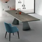 Extendable Table with Side Extension in Veneered Wood - Aperol Viadurini