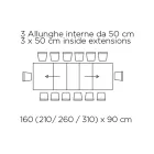 Extendable Table with Central Opening and Folding Edge Made in Italy - Dalmatian Viadurini