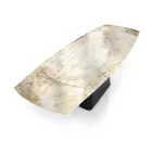 Extendable Table with Steel Base and Ceramic Top in Marble Finish - Emilia  Viadurini