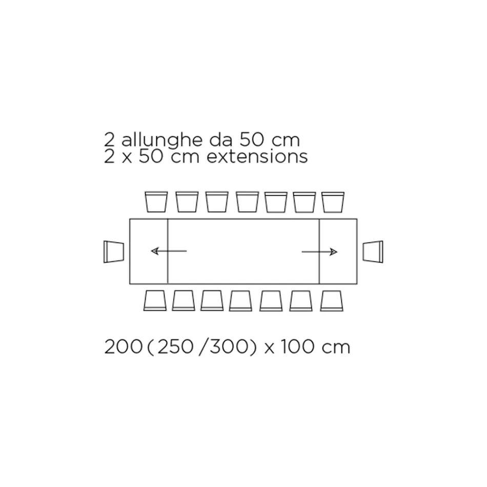 Extendable Table with Irregular Debarked Edge Made in Italy - Glasses Viadurini