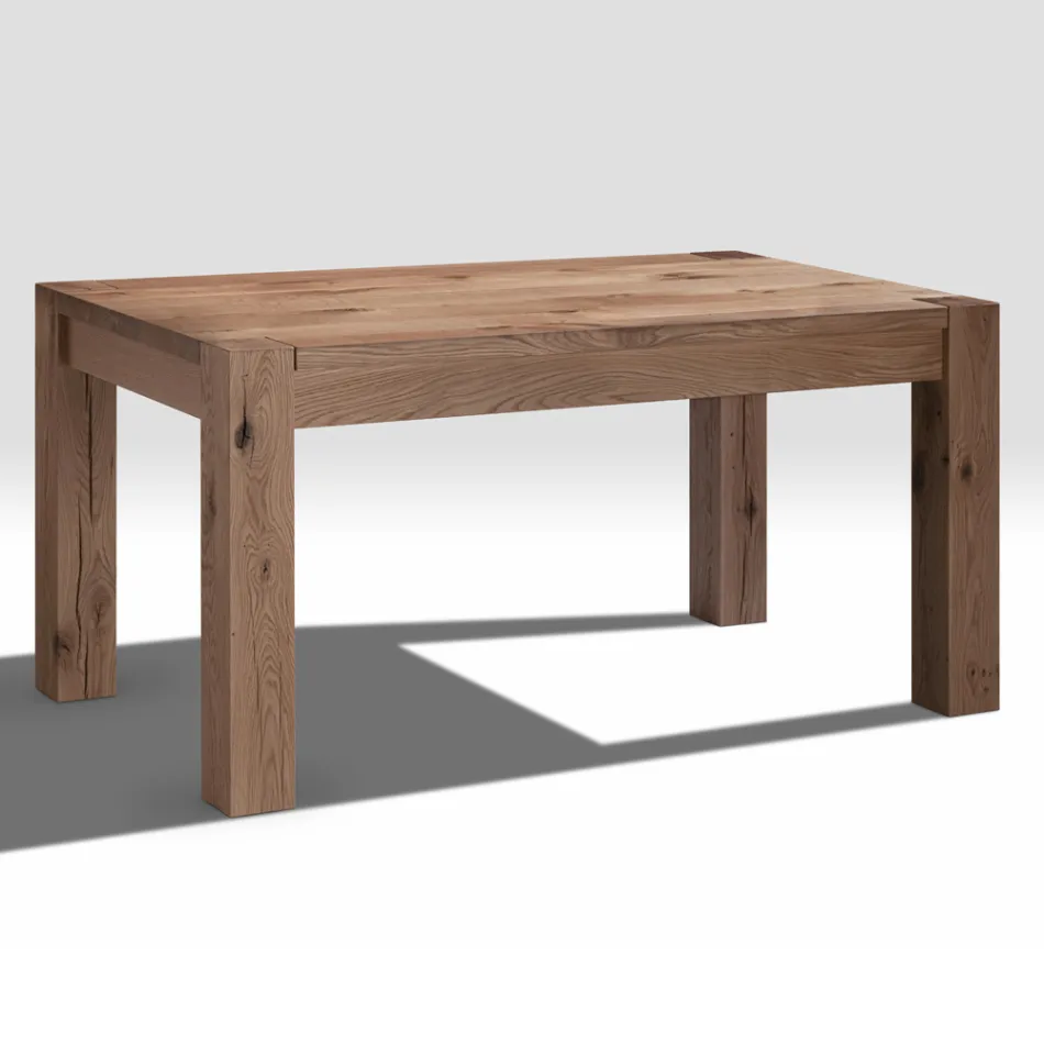 Extendable Table with Veneered Legs and Top Made in Italy - Tash Viadurini