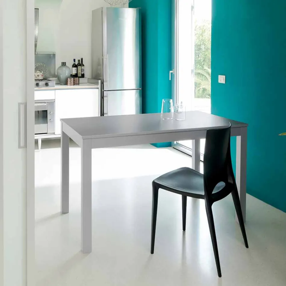 Extendable table with legs in beech wood, L130 / 210xP80cm, Denisio Viadurini