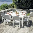 Extendable Table with Sliding Legs and Aluminium Slatted Top - Supernova Viadurini