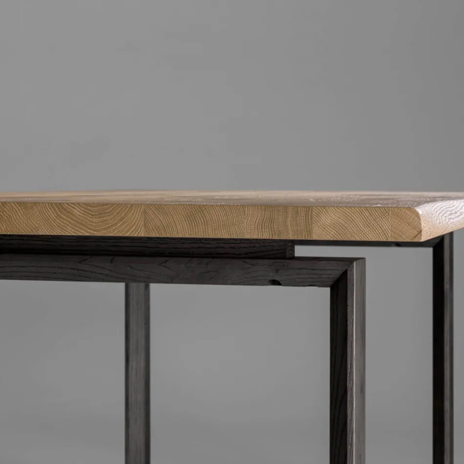 Extendable Table with Debarked Top and Edge Made in Italy - Aravis Viadurini
