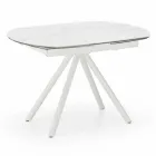 Extendable table with ceramic top and metal legs, Lozzolo Viadurini