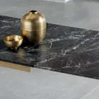Extendable Table with Dark Marble Effect Laminate Top - Anise Viadurini