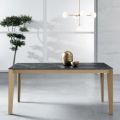 Extendable Table with Dark Marble Effect Laminate Top - Anise