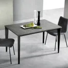 Extendable Table with Marble Melamine Top and Anthracite Legs - Ariel Viadurini