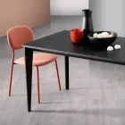 Extendable Table with Marble Melamine Top and Anthracite Legs - Ariel Viadurini