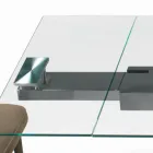 Extendable Table with Glass Top Made in Italy - Equatore Viadurini