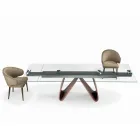 Extendable Table with Glass Top Made in Italy - Equatore Viadurini