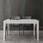 Extendable table with modern tempered glass top Baltimora Viadurini