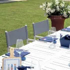 Outdoor Extendable Table with Aluminium Slatted Top - Supernova Viadurini