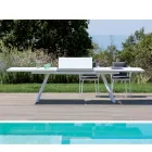 Extendable Garden Table in Galvanized Steel Made in Italy - Brienne Viadurini