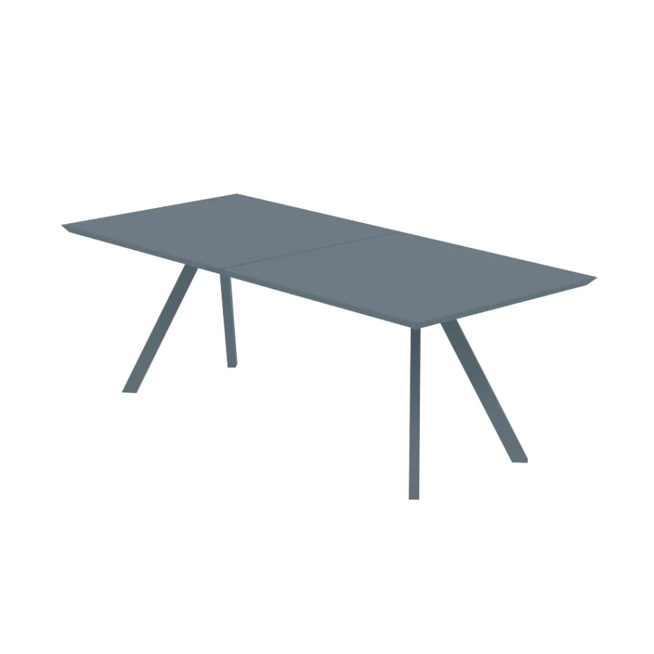 Extendable Garden Table in Galvanized Steel Made in Italy - Brienne Viadurini