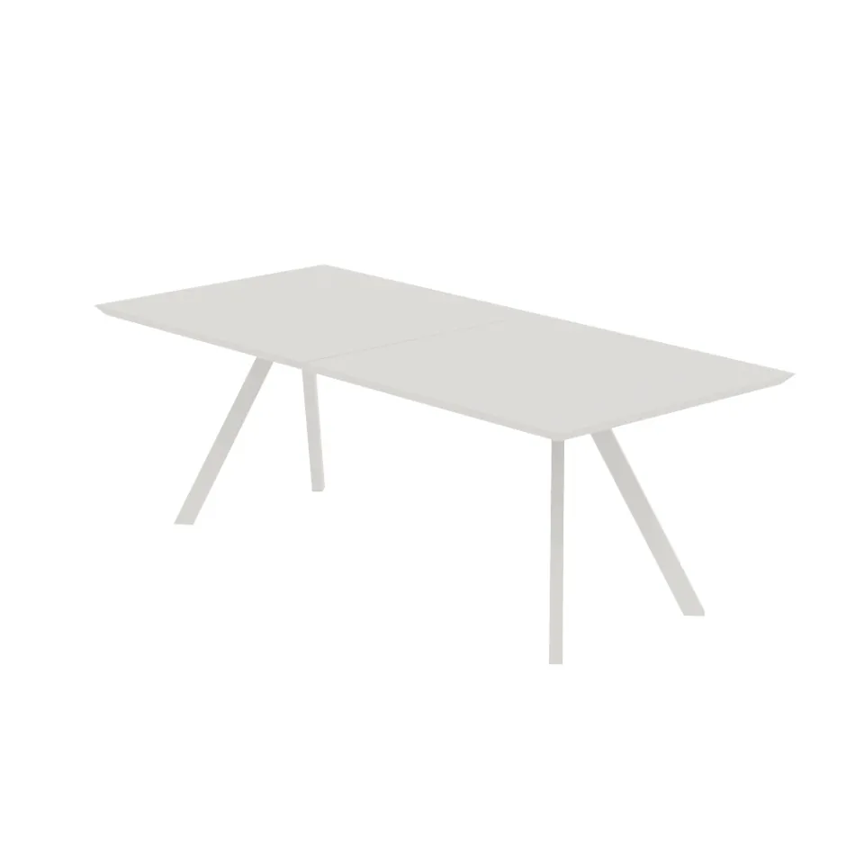 Extendable Garden Table in Galvanized Steel Made in Italy - Brienne Viadurini