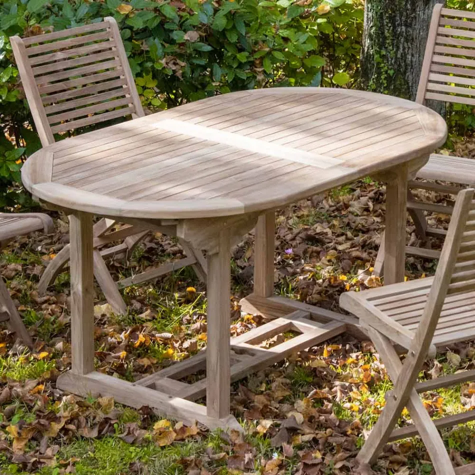 Extendable Garden Table in Teak in Different Sizes - Yggdrasil Viadurini