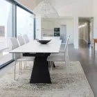 Extendable Dining Table 240 cm Glass and Ceramic Top - Barone Viadurini