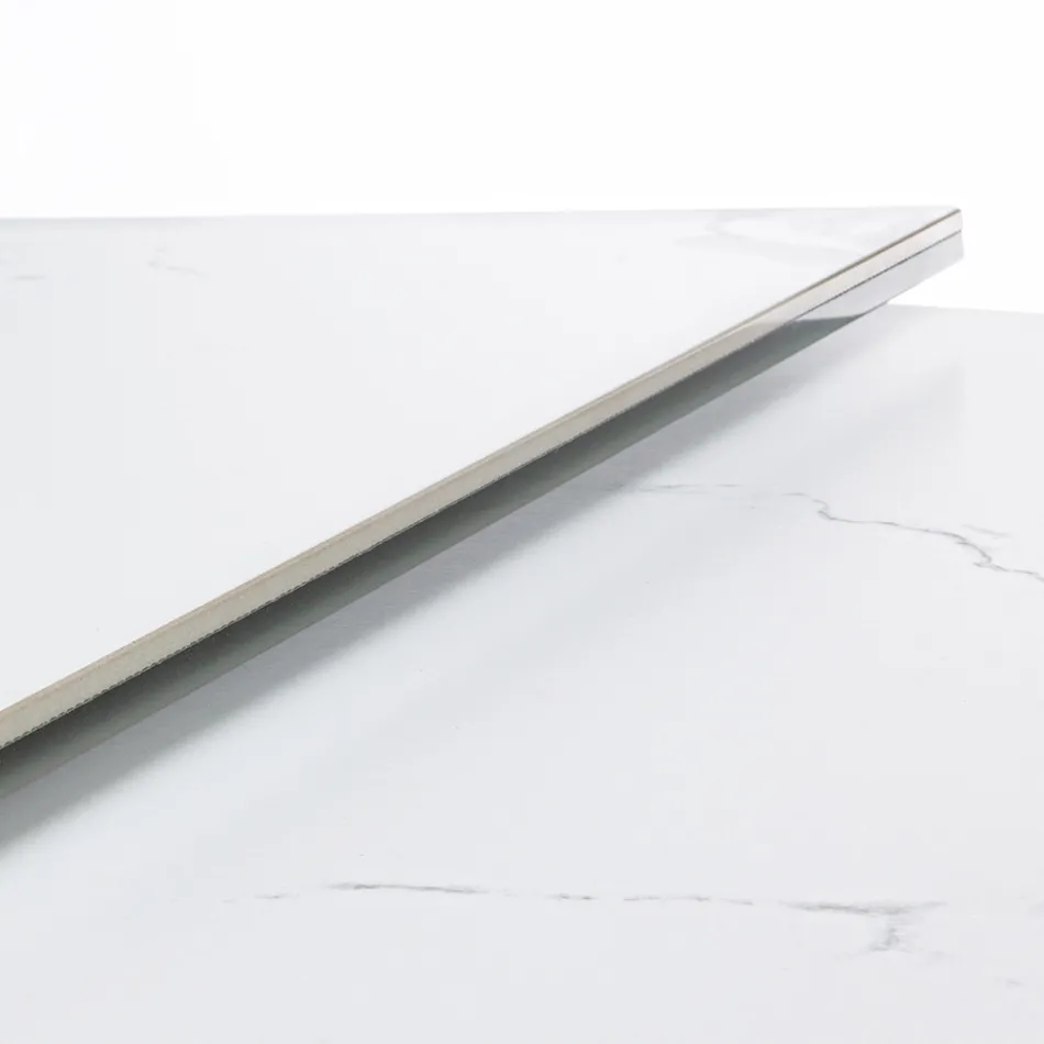 Extendable Dining Table 240 cm Glass and Ceramic Top - Barone Viadurini