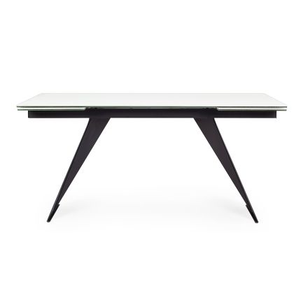 Extendable Dining Table 240 cm Glass and Ceramic Top - Barone Viadurini
