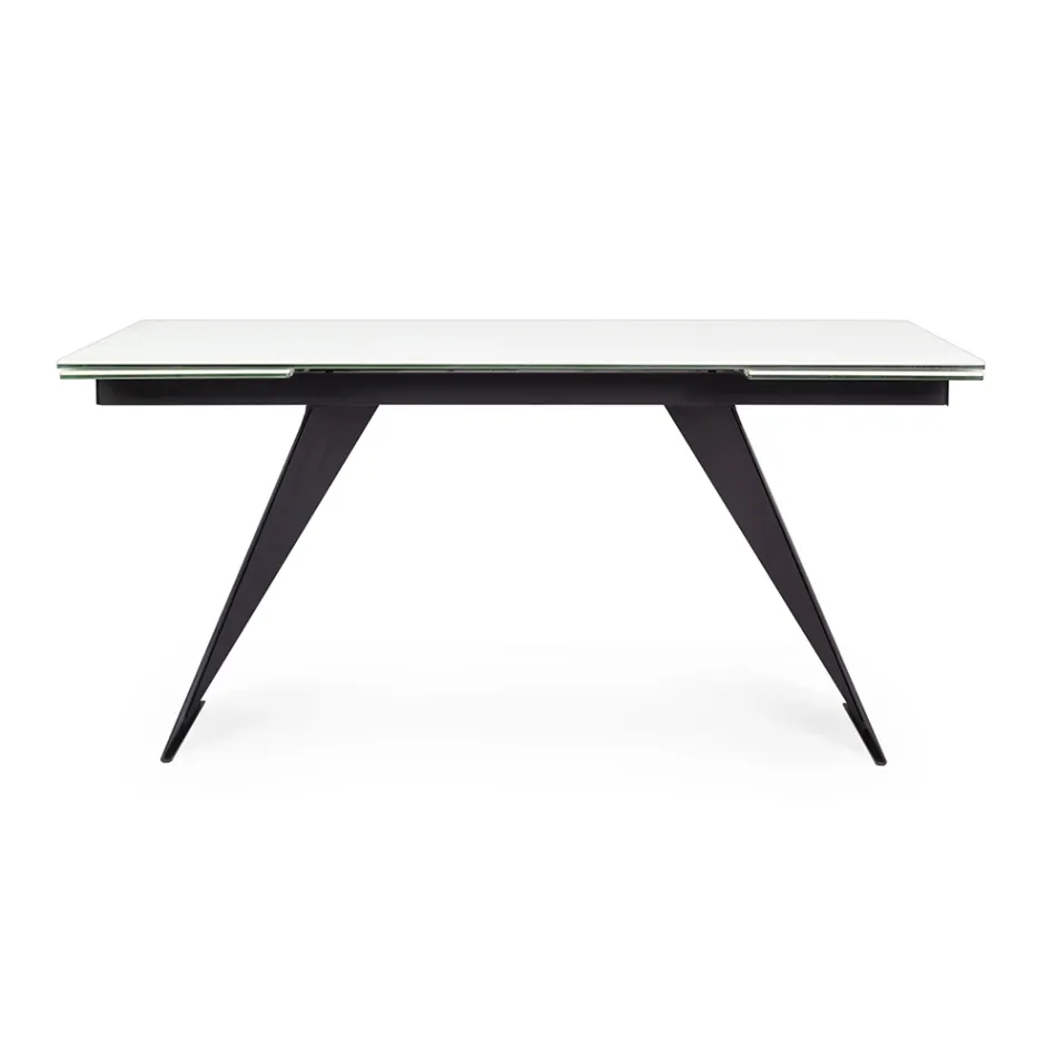 Extendable Dining Table 240 cm Glass and Ceramic Top - Barone Viadurini