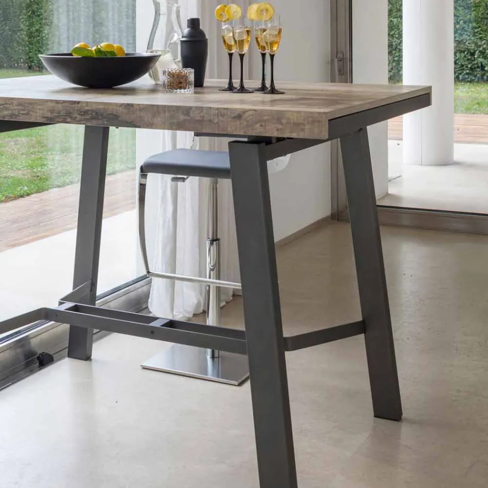 Extendable Dining Table in Wood and Metal up to 280 cm - Gallotto Viadurini