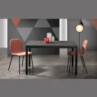 Extendable Lounge Table with Melamine Top and Metal Legs - Shaila Viadurini