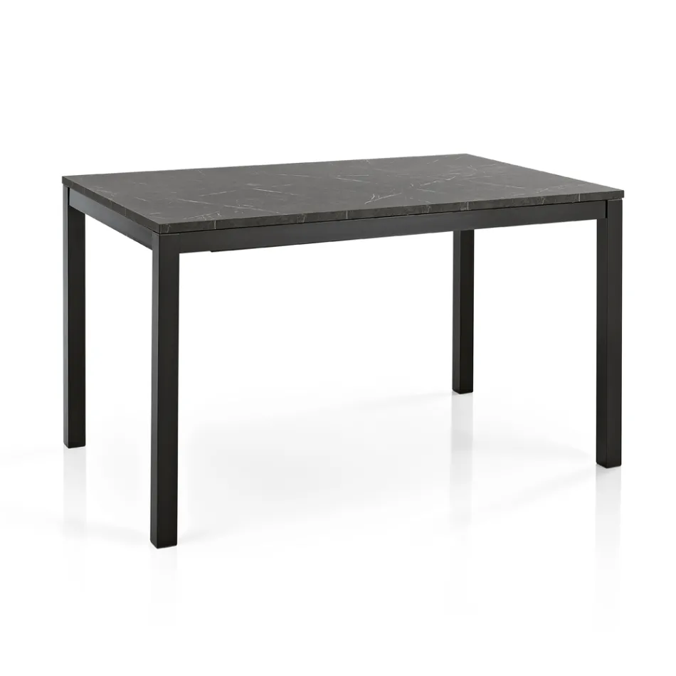 Extendable Lounge Table with Melamine Top and Metal Legs - Shaila Viadurini