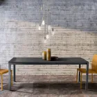 Extendable Lounge Table with Melamine Top and Metal Legs - Shaila Viadurini