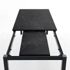 Extendable Lounge Table with Melamine Top and Metal Legs - Shaila Viadurini