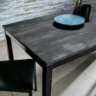 Extendable Lounge Table with Melamine Top and Metal Legs - Shaila Viadurini