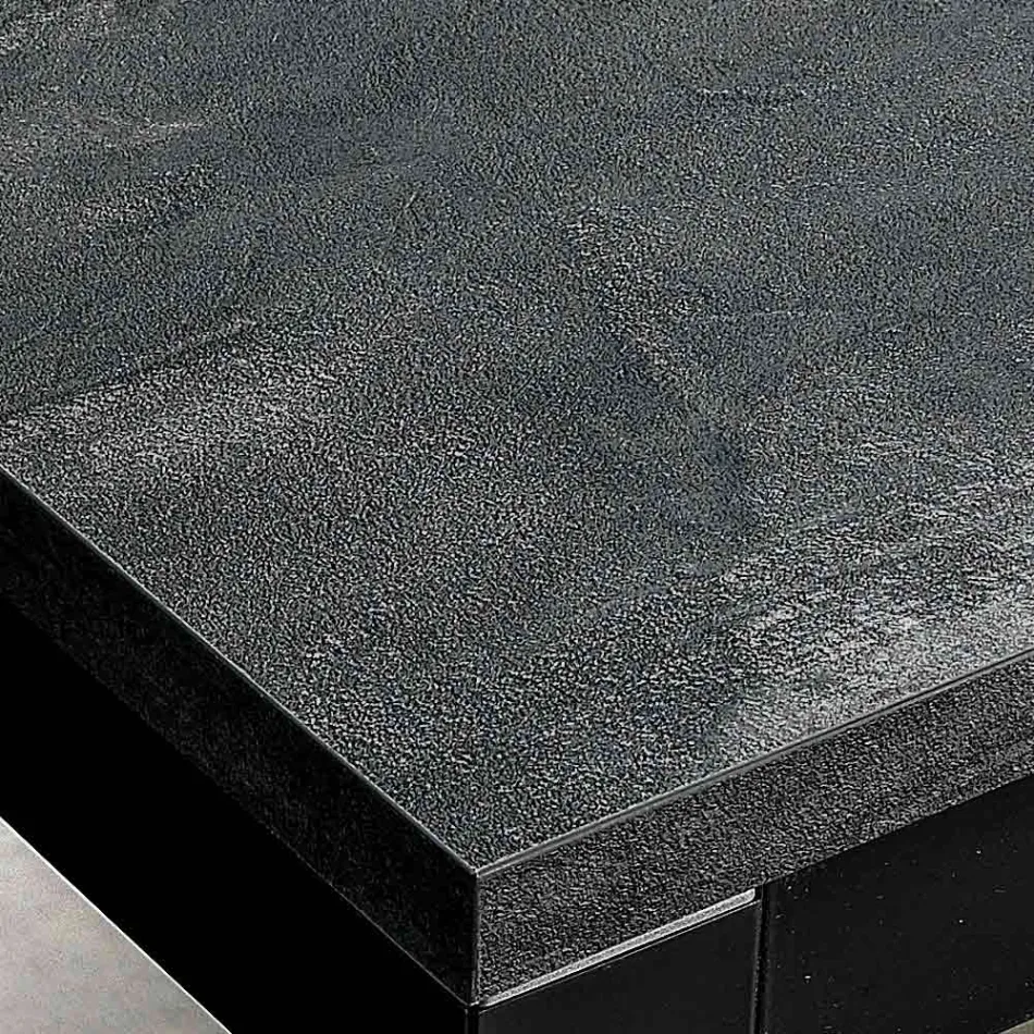 Extendable Lounge Table with Melamine Top and Metal Legs - Shaila Viadurini