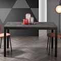Extendable Lounge Table with Melamine Top and Metal Legs - Shaila
